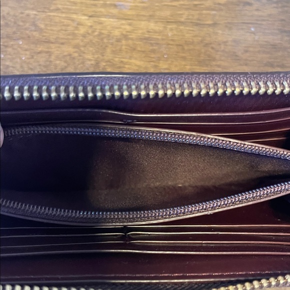 Coach Pink and Tan Signature Zip Wallet - Picture 4 of 5